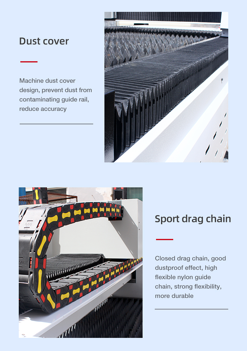 Fiber Laser Cutting Machine 1000 W Cutting Machine Metal Plate With All Covered For Steel Metal Aluminum Brass