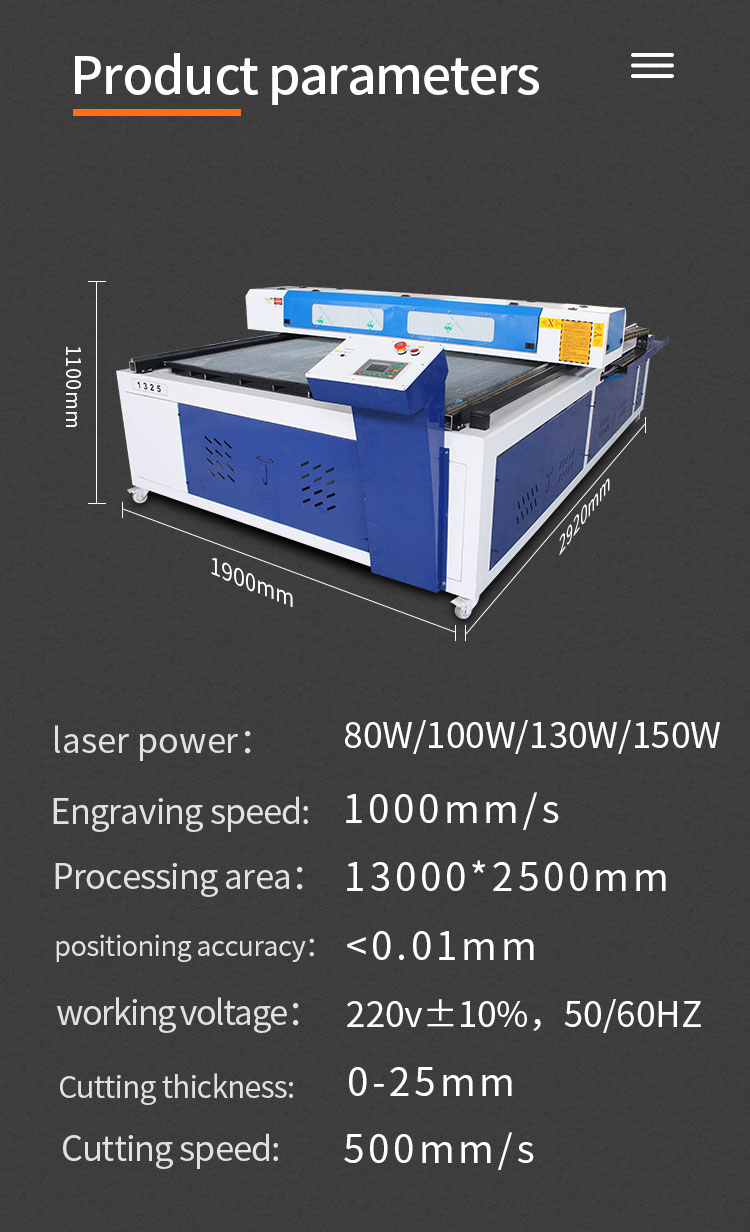 100w Co2 Laser Engraving Cutting Machine Mdf Laser Cutting Machine 1325