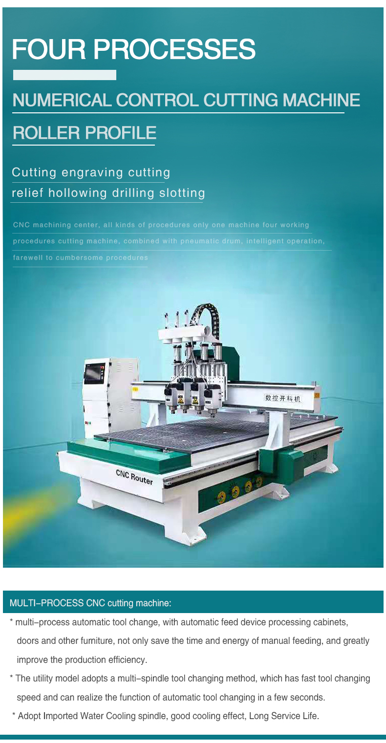 Songli 1325 Four Process Woodworking Machine Wood CNC Router | Wood Engraving Machine 3.5KW/4.5KW/6.0KW