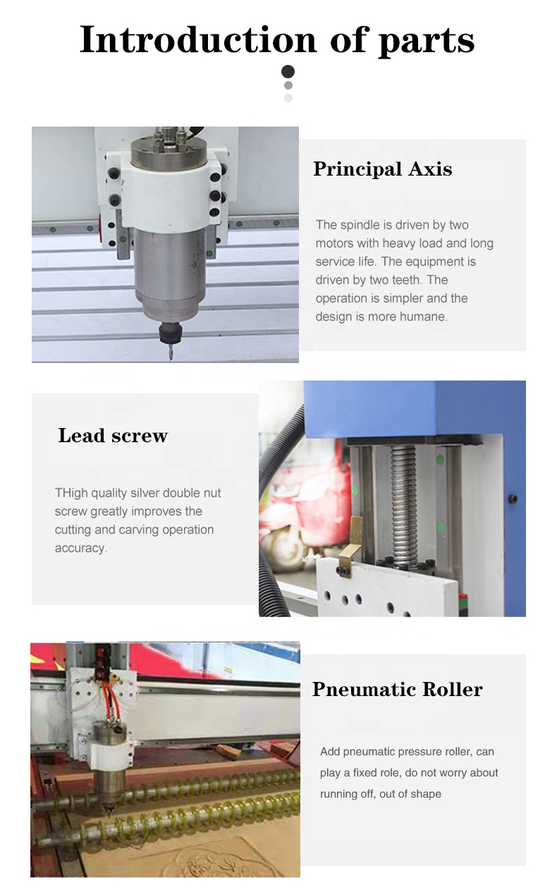 China Factory 3 axis 4 axis cnc woodworking milling machine with pressure roller leadshine motor for sale competitive price