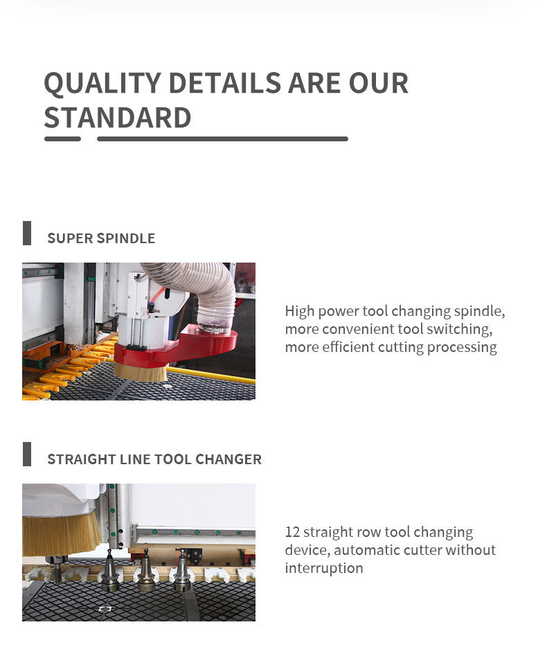 Best selling CNC router 1325 1530 2040 panel furniture woodworking engraving machine with 12 tool knives