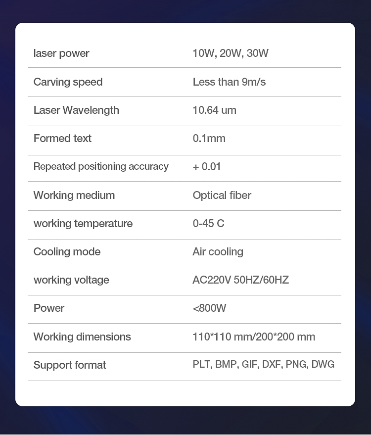 buy makers mark discount laser fiber laser engraving machine 110mm*110mm, 200mm*200mm